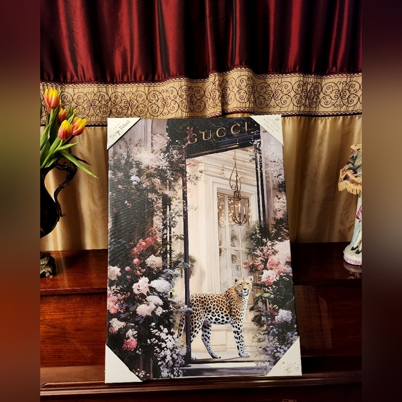 🔥Leopard Glitter Canvas Glamor Home Decor  Wall Art - Picture 3 of 7